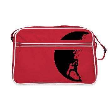 circle night moon sun evening team couple 2 friends l - Retro Bag - red/white - Front