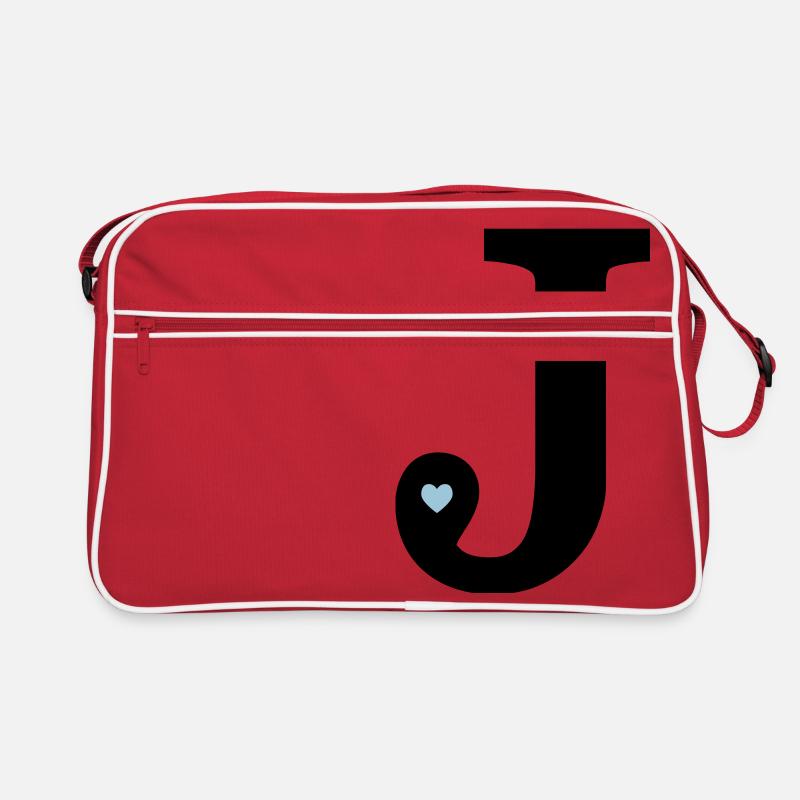 Buchstabe J Anfangsbuchstabe Retro Tasche