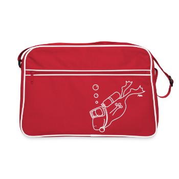 diving frog - Retro Bag - red/white - Front