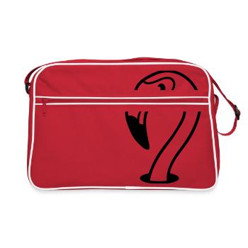 visage tête trou étage flamingo clip-art voiture comique - Sac Retro - rouge/blanc - Devant