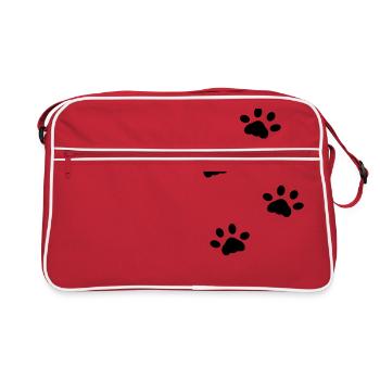 DZ0001 Miaou Pattes de Chat - Sac Retro - rouge/blanc - Devant
