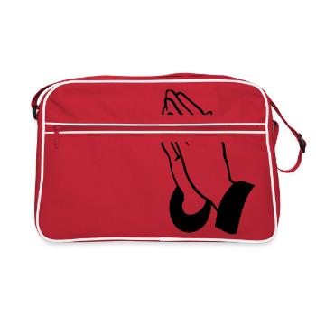 praying hands - Retro Bag - red/white - Front