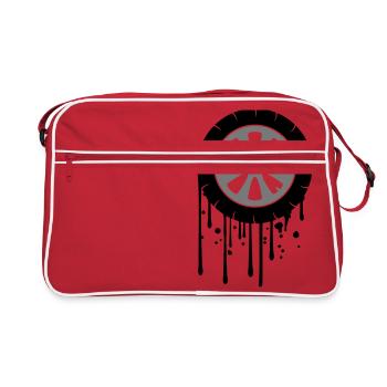 tire graffiti drip mechanic car driving fue - Retro Bag - red/white - Front