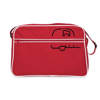 Wohnwagen Umriss 1 - Retro Tasche - Rot/Weiß - Vorne