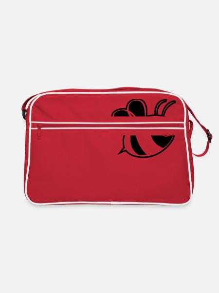 Biene - Retro Tasche - Rot/Weiß - Vorne