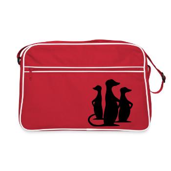 erdmännchen - Retro Tasche - Rot/Weiß - Vorne