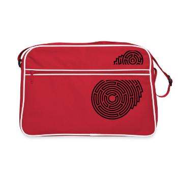 labyrinthe rond en deux parties - Sac Retro - rouge/blanc - Devant