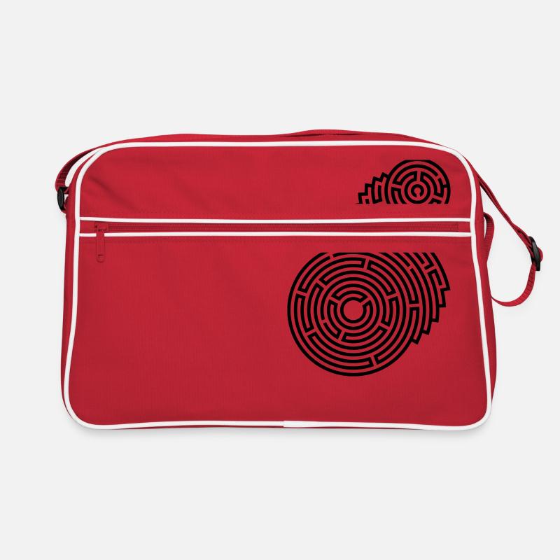 rundes zweiteiliges Labyrinth Retro Tasche