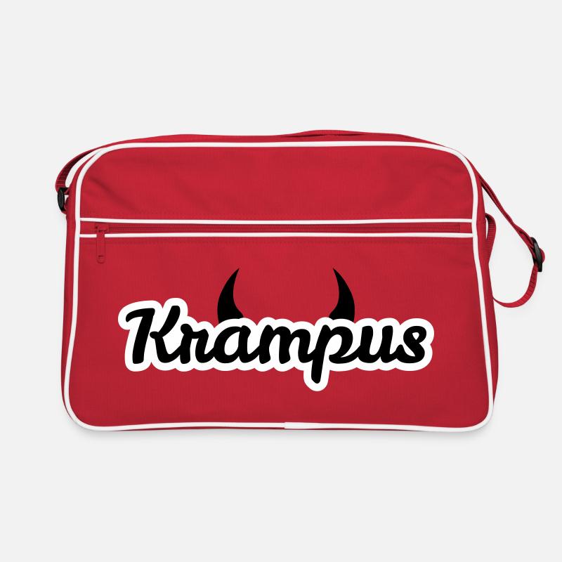 Krampus mit Hörnern Retro Tasche