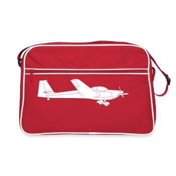 Aircraft Pilot Pilot TMG Motor Glider Falcon - Retro Bag - red/white - Front
