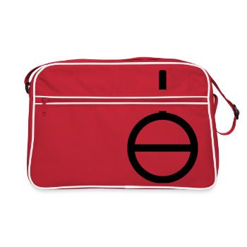 Agender Symbol - Unsexed - Retro Bag - red/white - Front