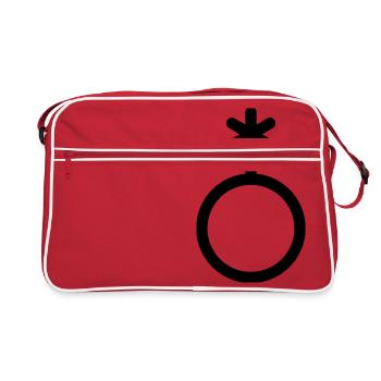 Icône Genderqueer, non-binaire - Sac Retro - rouge/blanc - Devant