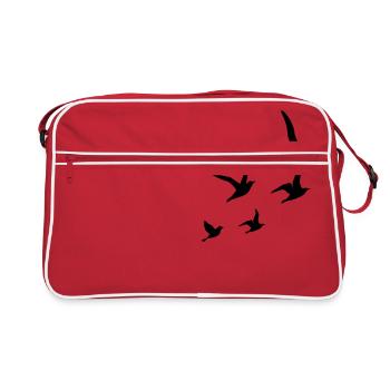 Flying Swallows - Retro Tasche - Rot/Weiß - Vorne