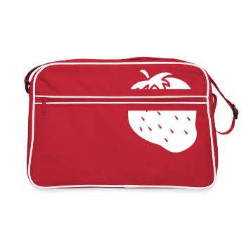 ERDBEERE einzigen Farbe - Retro Tasche - Rot/Weiß - Vorne