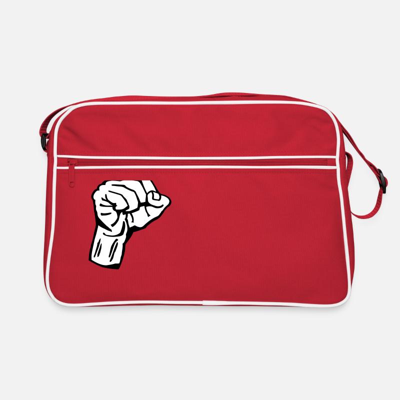 fist / fight / boxing / boxen 2c - Retro Tasche - Rot/Weiß
