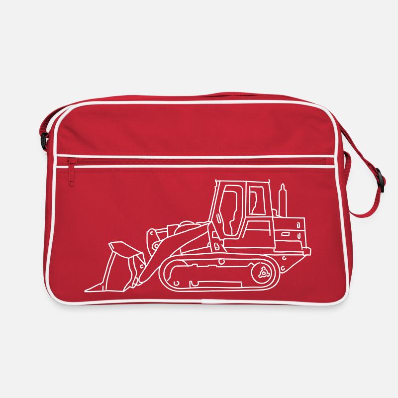 Bulldozer (Planierraube) - Retro Tasche - Rot/Weiß