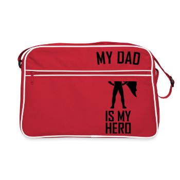 Mon père est mon héros super-héros - Sac Retro - rouge/blanc - Devant
