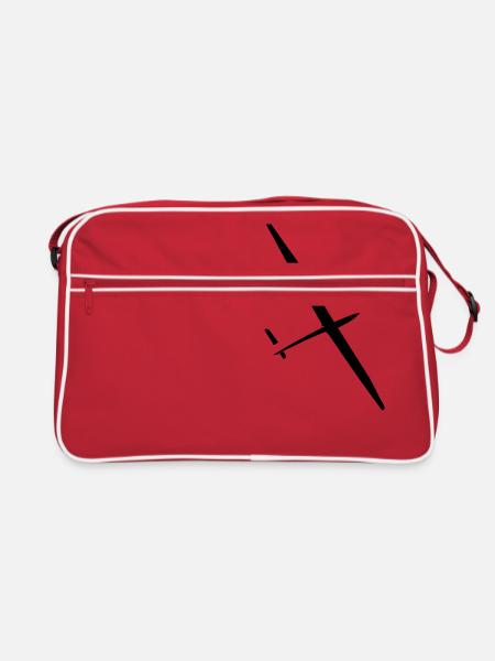 glider glider glider flying glider pilot - Retro Bag - red/white - Front