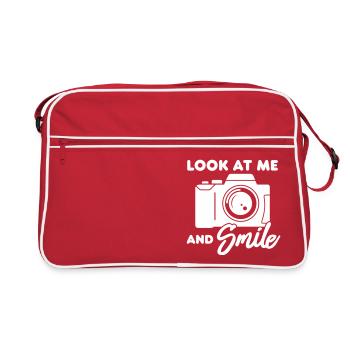Kamera (Smile) - Retro Tasche - Rot/Weiß - Vorne