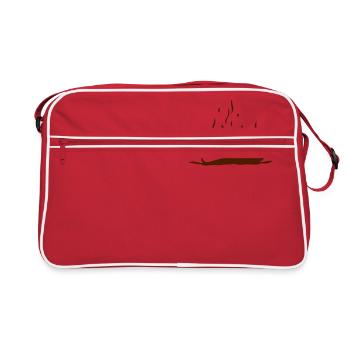 shit shit dung poo shape - Retro Bag - red/white - Front