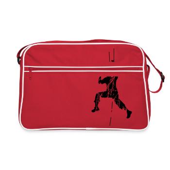 fissures gratter vieux timbre grimpeur grimper sur - Sac Retro - rouge/blanc - Devant