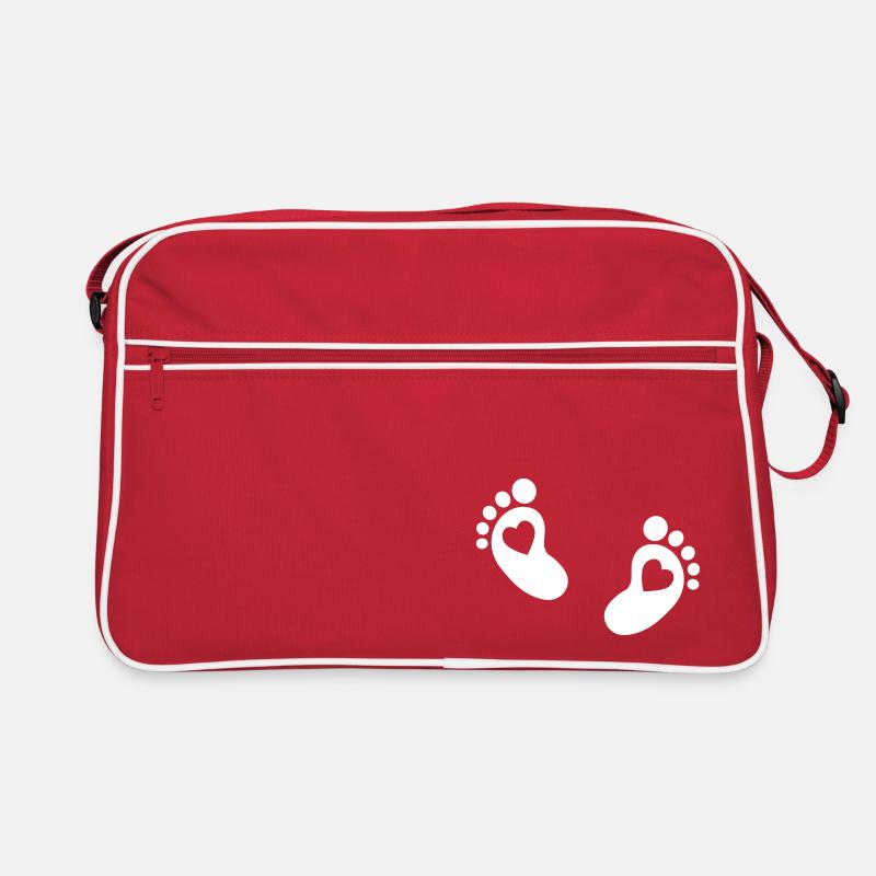Bébé pieds - Sac Retro - rouge/blanc