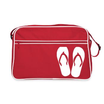 Flip Flop: Eté: Amour: Fleur: Mer: plage - Sac Retro - rouge/blanc - Devant