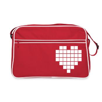 Cardiaque (coeur) 08 - Sac Retro - rouge/blanc - Devant