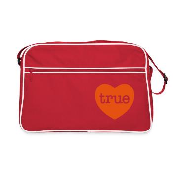 TRUE LOVE Heart - Retro Bag - red/white - Front