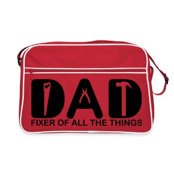 Papa. Fixierer aller Dinge. - Retro Tasche - Rot/Weiß - Vorne
