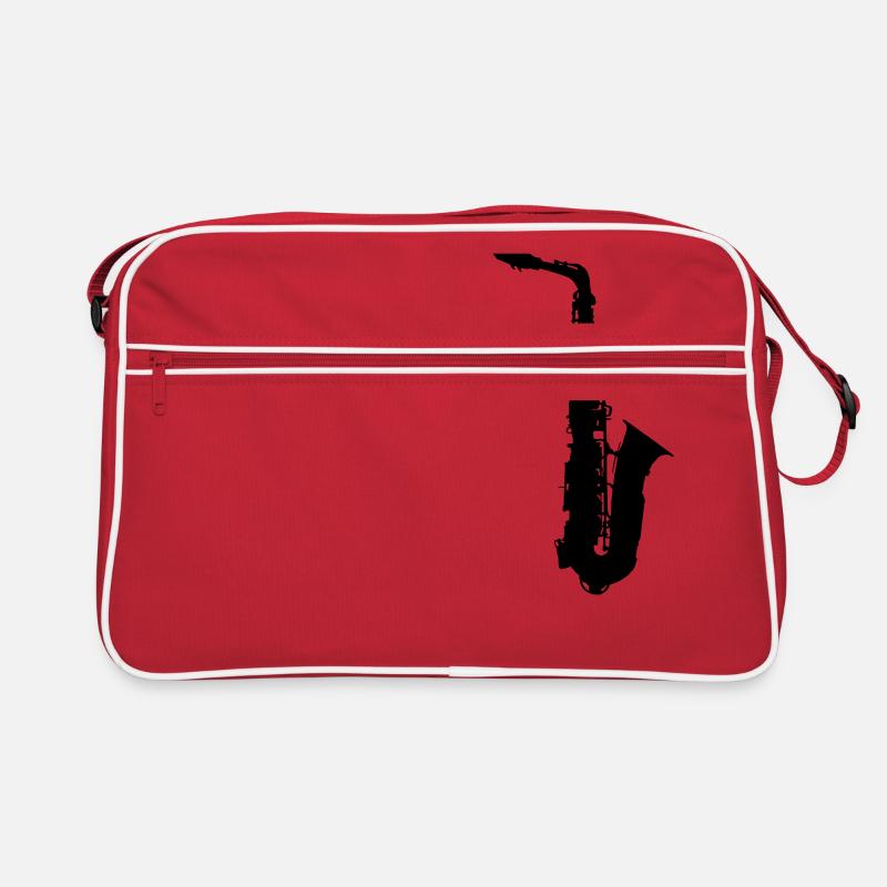 Saxophon - Retro Tasche - Rot/Weiß