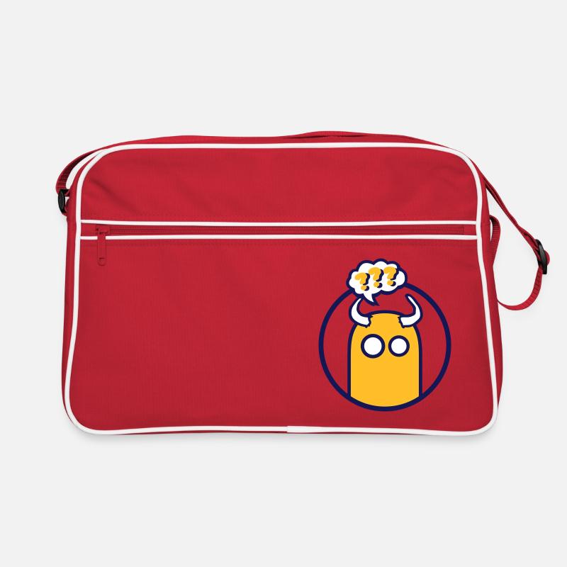 Niedliche Comic Figur (Fragezeichen, Kreis) Retro Tasche
