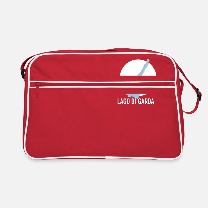 LAGO DI GARDA – Gardasee - Retro Tasche - Rot/Weiß