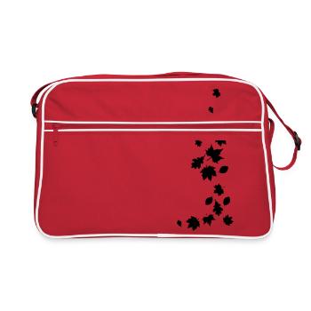 Autumn leaves leaves maple tree oak beech forest park - Retro Bag - red/white - Front