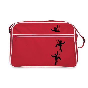 3 friends team crew logo figure symbol mountaineer - Retro Bag - red/white - Front
