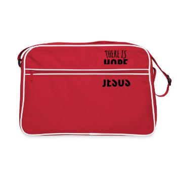 Il y a de l'espoir au nom de Jésus, don CHRÉTIEN - Sac Retro - rouge/blanc - Devant