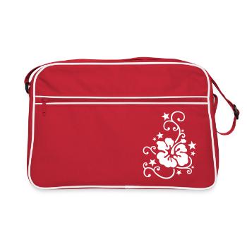 Blume & Sterne 02 - Retro Tasche - Rot/Weiß - Vorne