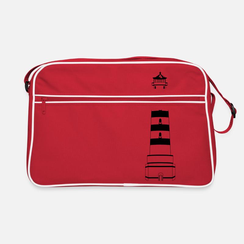 Leuchtturm - Retro Tasche - Rot/Weiß
