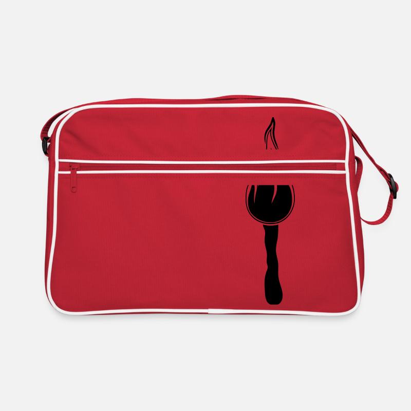 schwarz nachtwanderung fackel licht hell feuer fla Retro Tasche