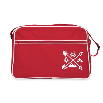CAMPING CAMPING FOREST ARROWS CAMP MOUNTAINS MOTIF - Retro Bag - red/white - Front