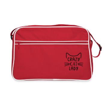 CRAZY CAT LADY CRAZY LADY DRÔLE MOTIF DE DICTON - Sac Retro - rouge/blanc - Devant