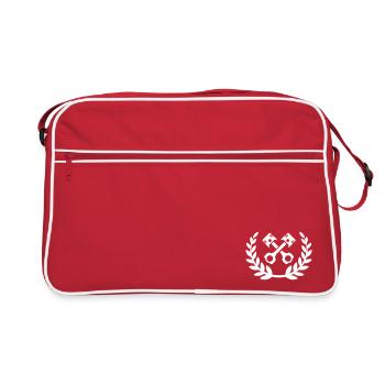 Tuning Race Cars - laurel wreath / piston - Retro Tasche - Rot/Weiß - Vorne