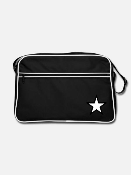 star outline 2c - Retro Bag - black/white - Front
