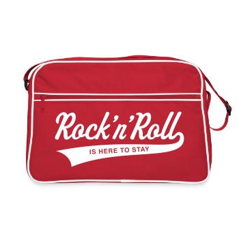 Rock 'n' Roll Is Here To Stay (Musik) - Retro Tasche - Rot/Weiß - Vorne