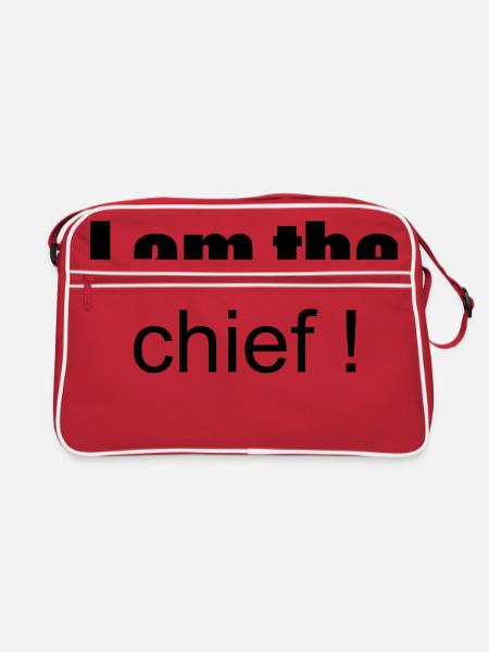 i am the chief ! - Retro Tasche - Rot/Weiß - Vorne