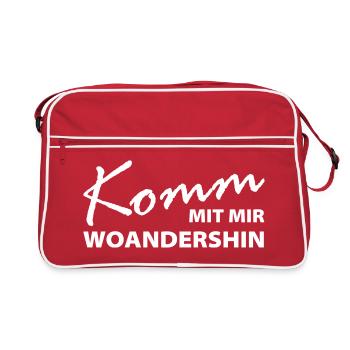 Reise Sehnsucht Sprüche - Retro Tasche - Rot/Weiß - Vorne