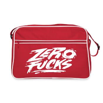Zero Fucks - Retro Tasche - Rot/Weiß - Vorne