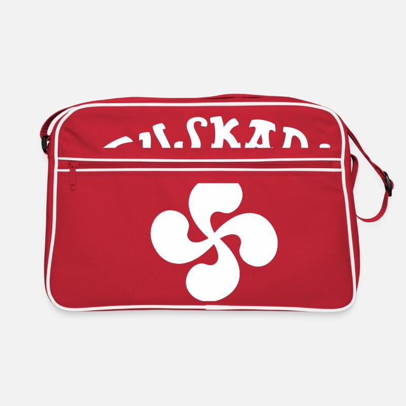 Croix Basque noir vectoriel - Sac Retro - rouge/blanc