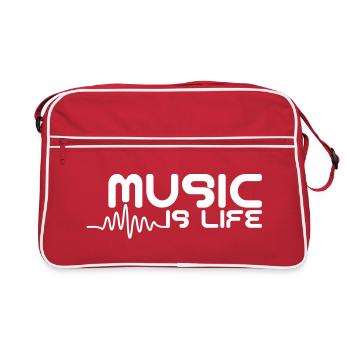 Music is life with pulse - Sac Retro - rouge/blanc - Devant