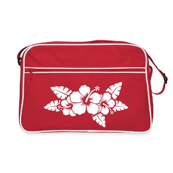 hawaiian flower - Retro Tasche - Rot/Weiß - Vorne